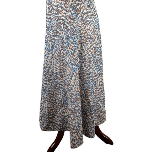 THEORY PRINTED CUT-OUT SLEEVELESS MIDI DRESS IN BLUE MULTI NWT WOMEN'S SIZE 8 - Picture 7 of 16